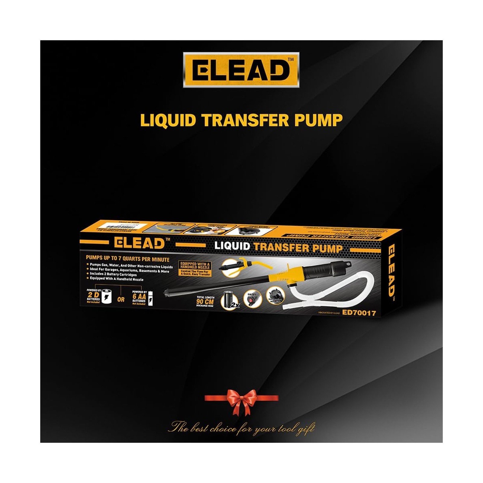 ELEAD Portable Battery Powered Pump – Electric Fuel/Water Transfer Pump 2.2 G…