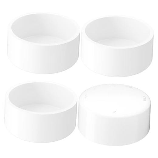 PVC Cap Fits Standard” SCH0 PVC Pipe with.5″ OD, White Furniture Grade 4 Inch 4