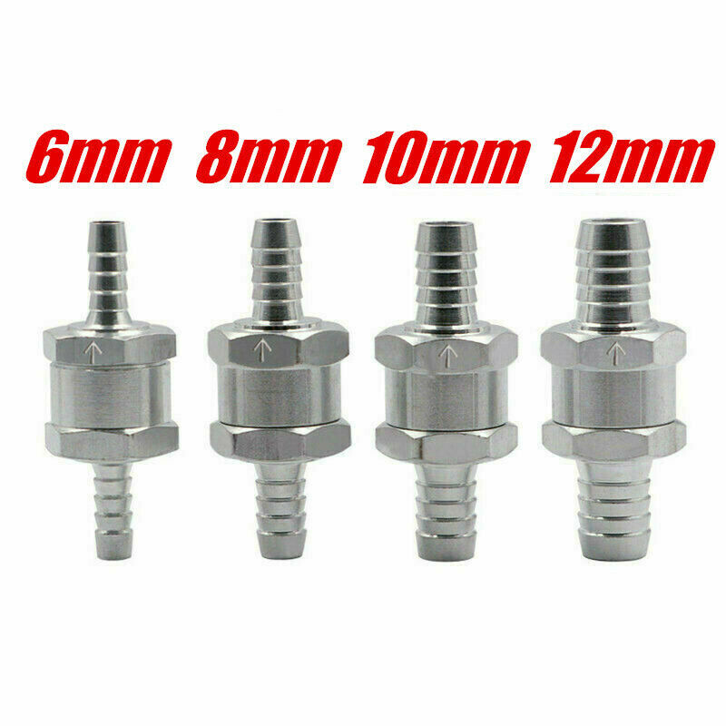 Non Return Valve One Way Inline 6mm 8mm 10mm Fuel Air Water Pipe Tube Hose New