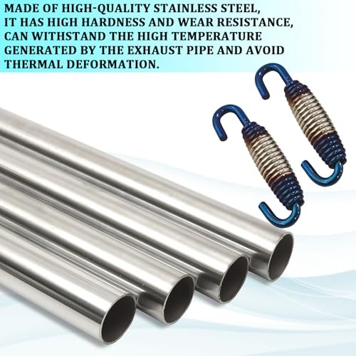 Motorcycle Exhaust Spring with Swivel Hooks, 40-60 mm Extended Silver Blue