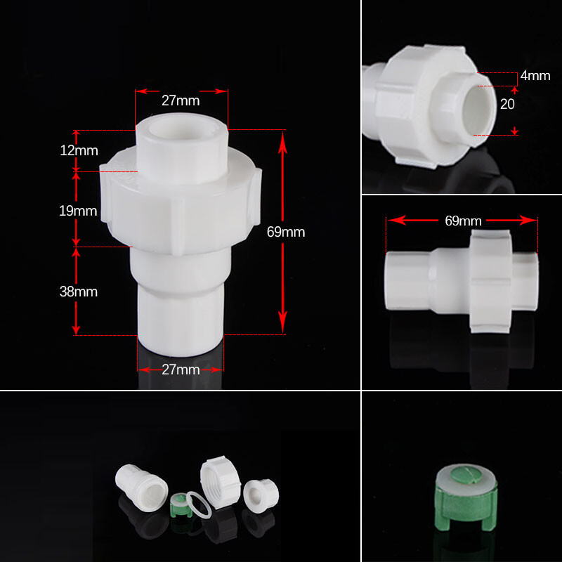 Non Return Valve PPR Plastic Pipe Check Shut-off One Way Fittings Adapters BSP
