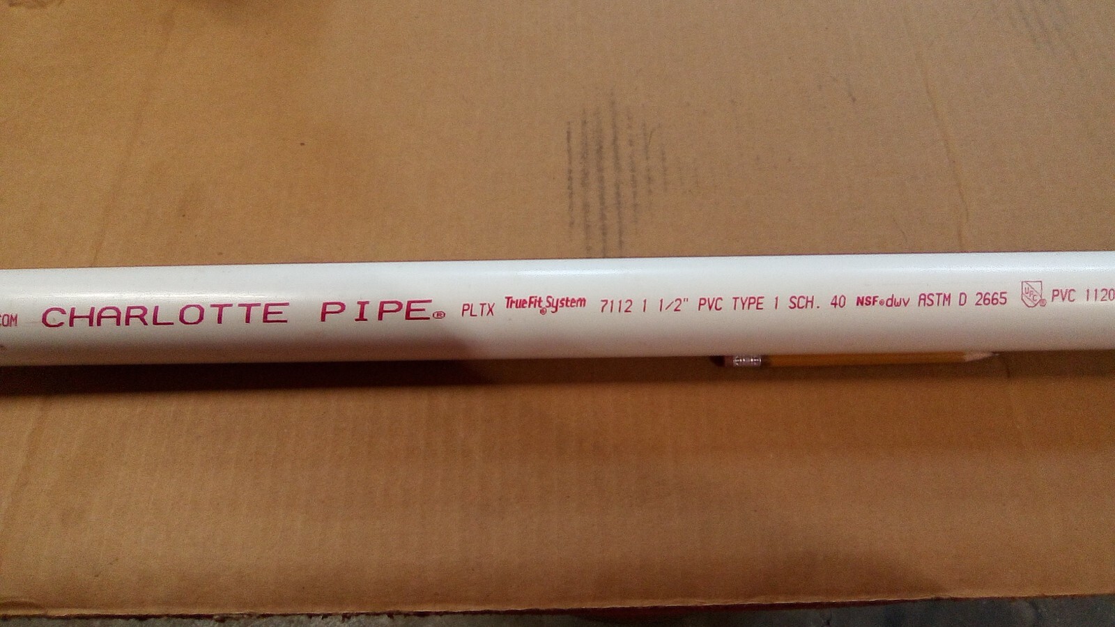 2 pcs Charlotte Pipe Schedule 40 PVC Pipe 1-1/2 in. Dia. x 32″ Minimum Length