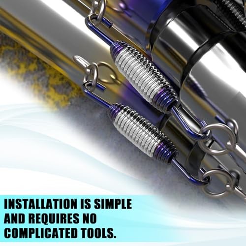 Motorcycle Exhaust Spring with Swivel Hooks, 40-60 mm Extended Silver Blue