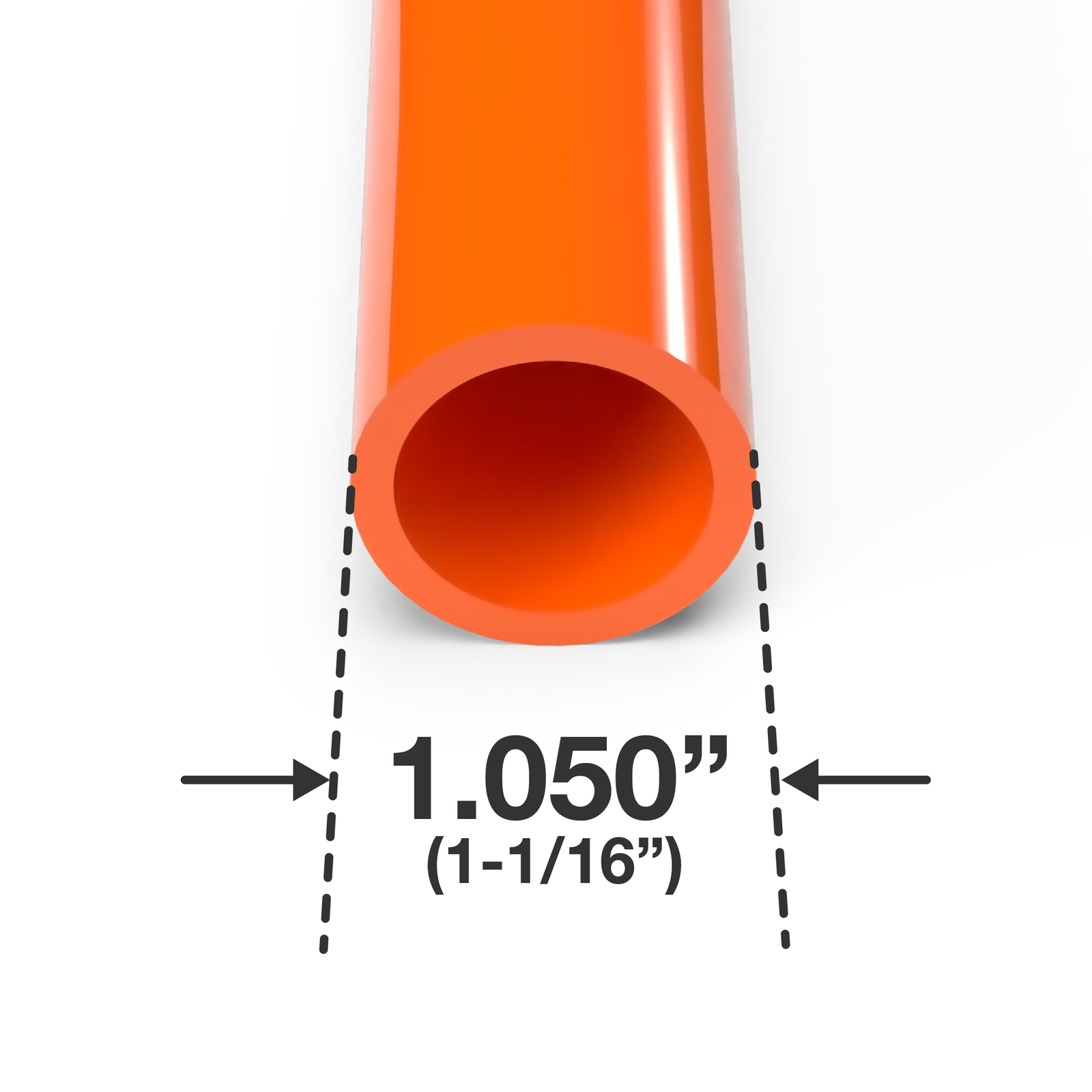 3/4 Sch 40 Furniture Grade PVC Pipe, 40″L, Orange (3-PK), FORMUFIT-Made in US