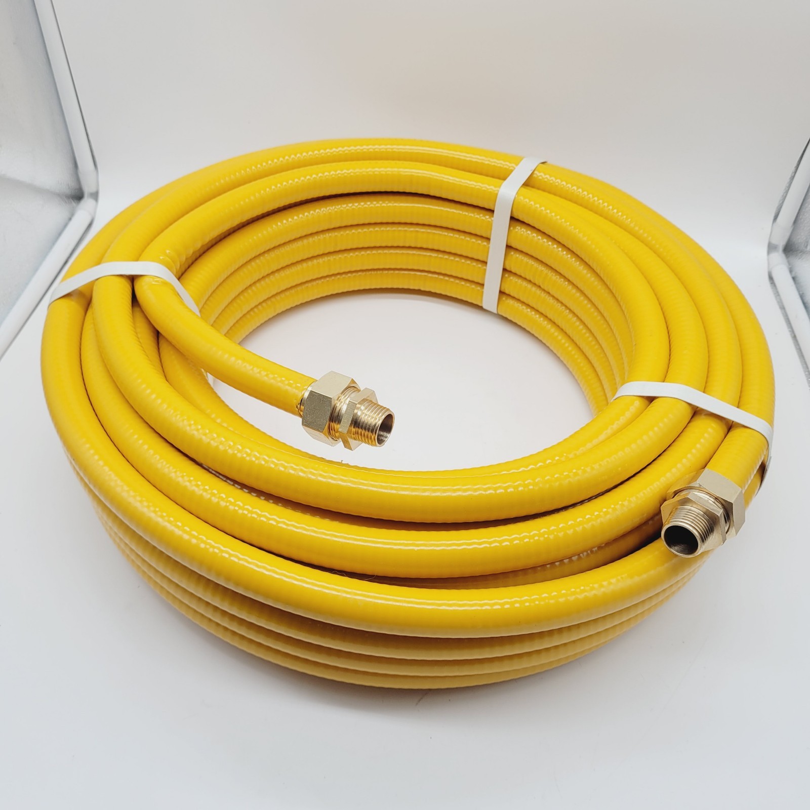CSST 33 ft 1/2″ Gas Line Kit Corrugated Stainless Steel Tubing + 2 Male Adapter