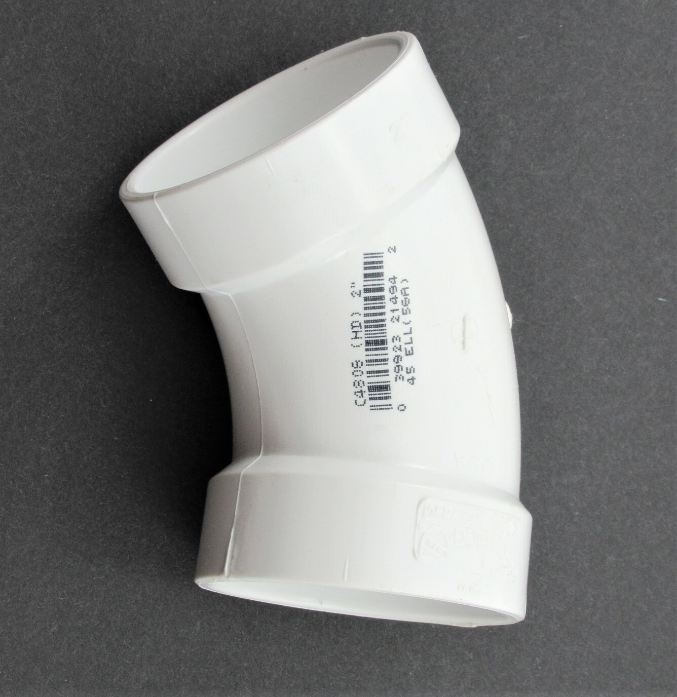 LOT OF 2 – NIBCO 2 in. PVC 45-Degree Hub x Hub Elbow Pipe Fittings C4808HD2