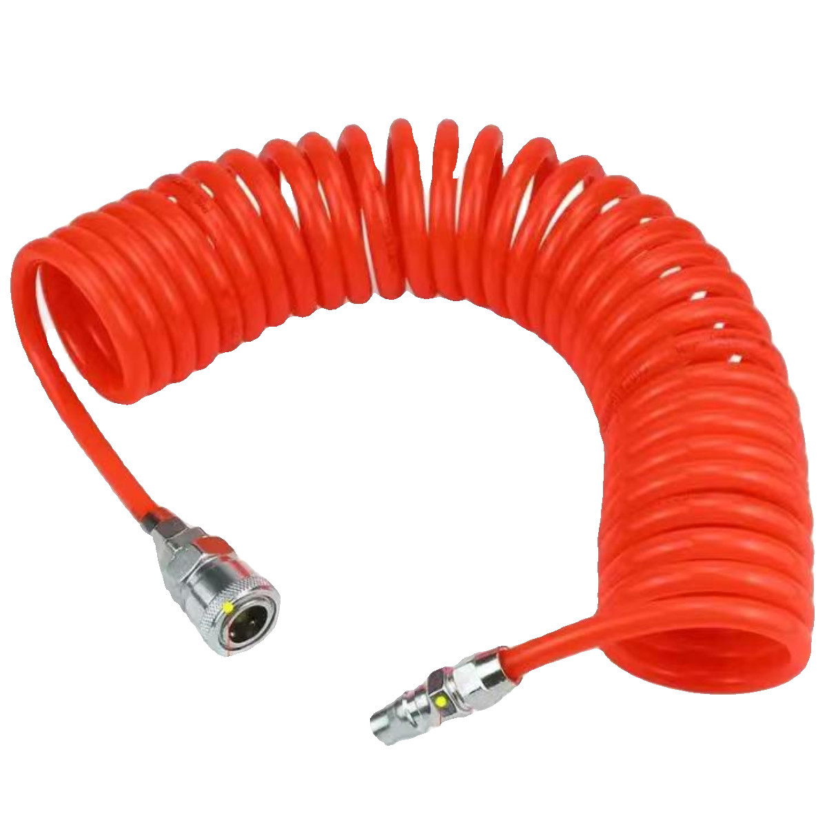 Coiled Air Hose Line 4 – 8mm Bore Quick Release Fittings Couplings Length 3-15m