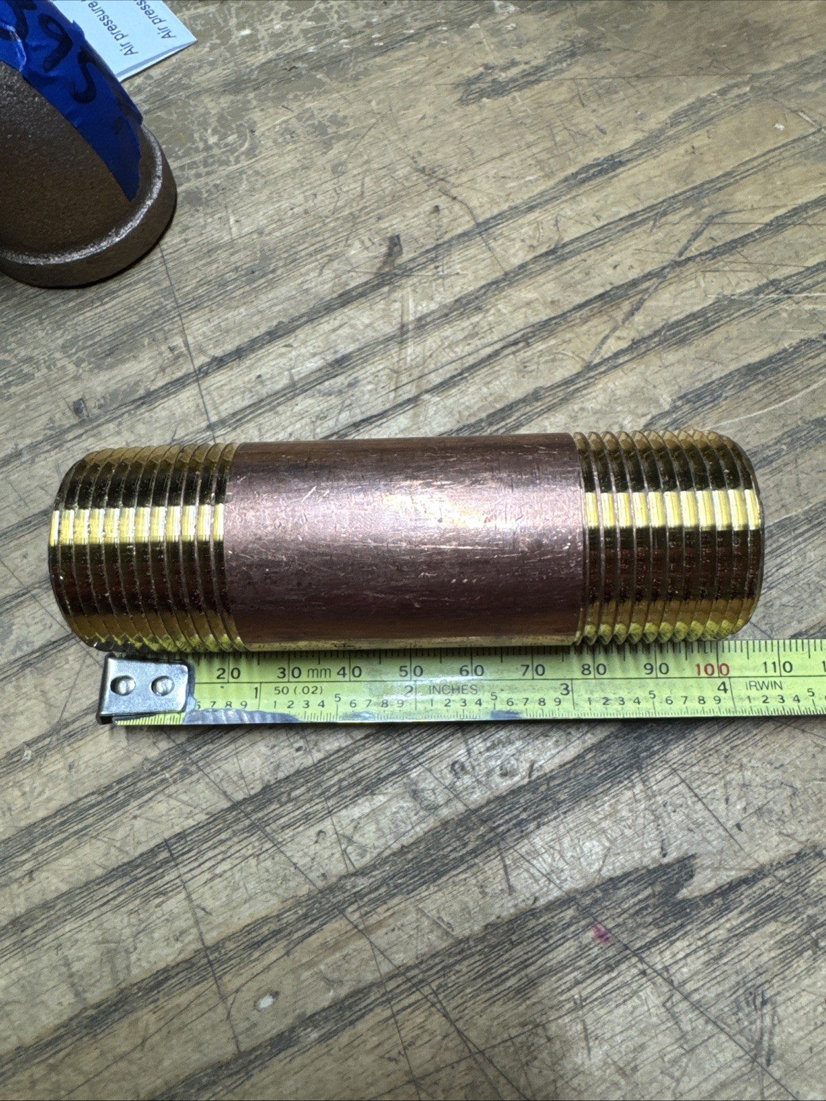 1″ Mnpt X 4″ Length TBE Red Brass Pipe Nipple NSF61-4 LF NPT 1J3973-D10