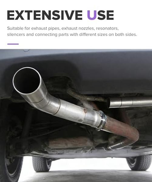 Exhaust Adapter,Car Accessories Universal Anti-corrosion 2.5″ ID to 2.5″ OD