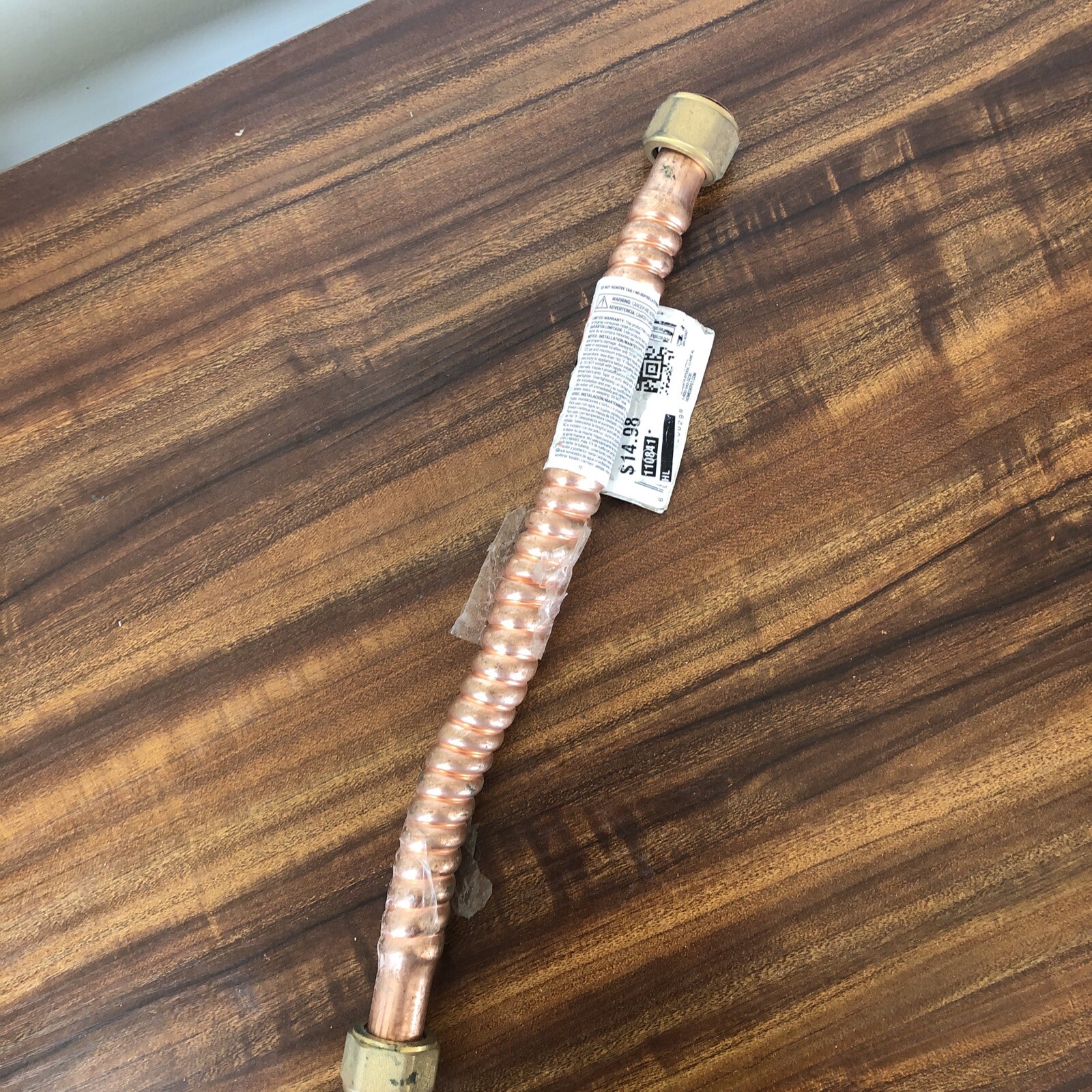 Everbilt 3/4”FIP x 3/4” x FIP Connector, Copper Water Heater Supply Line 15″