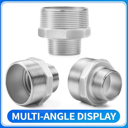 304 Stainless Steel Pipe Fitting, Reducer Hex Nipple” NPT 2″ NPT x 1″ NPT 2