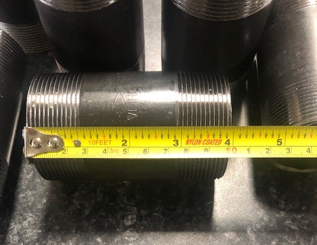 6 pc 2″ Diameter NPT Black Pipe x 4″ Long Pipe Nipple Schedule 40 NEW