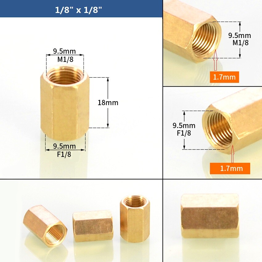 Brass BSP 1/8″ 1/4″ -1″ Female Thread Pipe Fittings Reducing Connector Adapter
