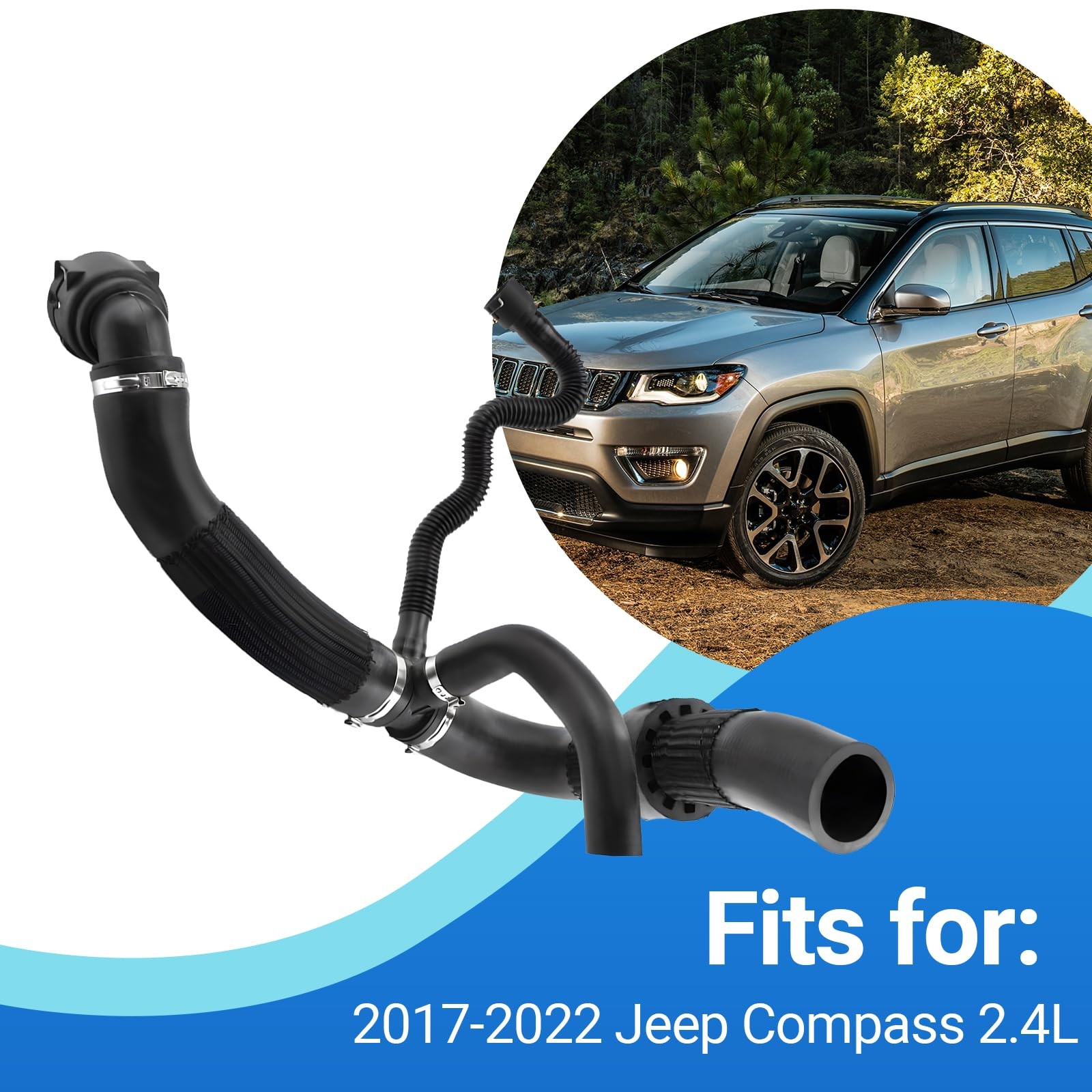 Engine Radiator Outlet Water Distribution Hose for 2017-2022 Jeep Compass 2.4L