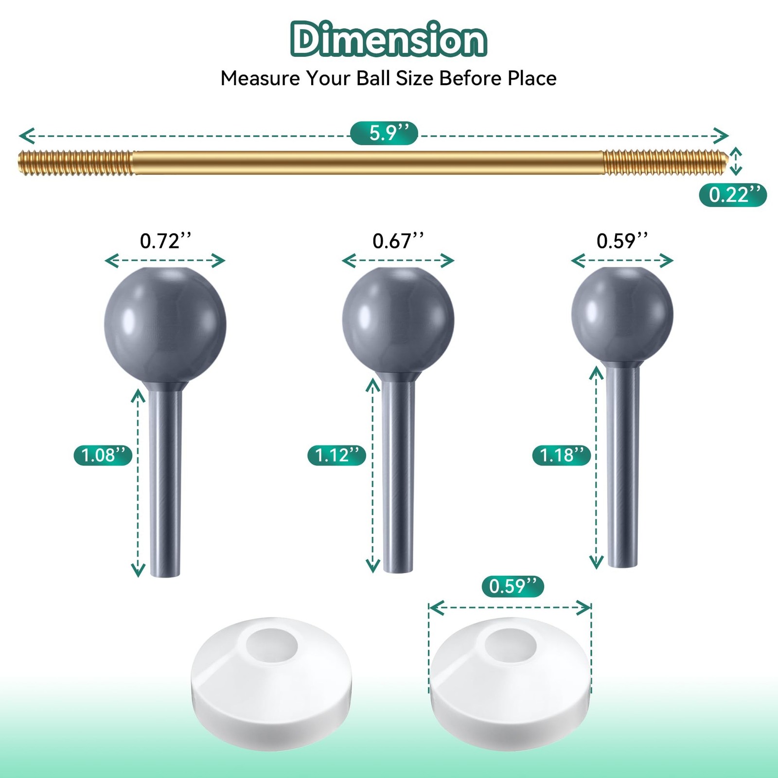 Enhon 2 Pack Universal Pop Up Drain Ball Rod Assembly, Sink Ball Rod Assembly…