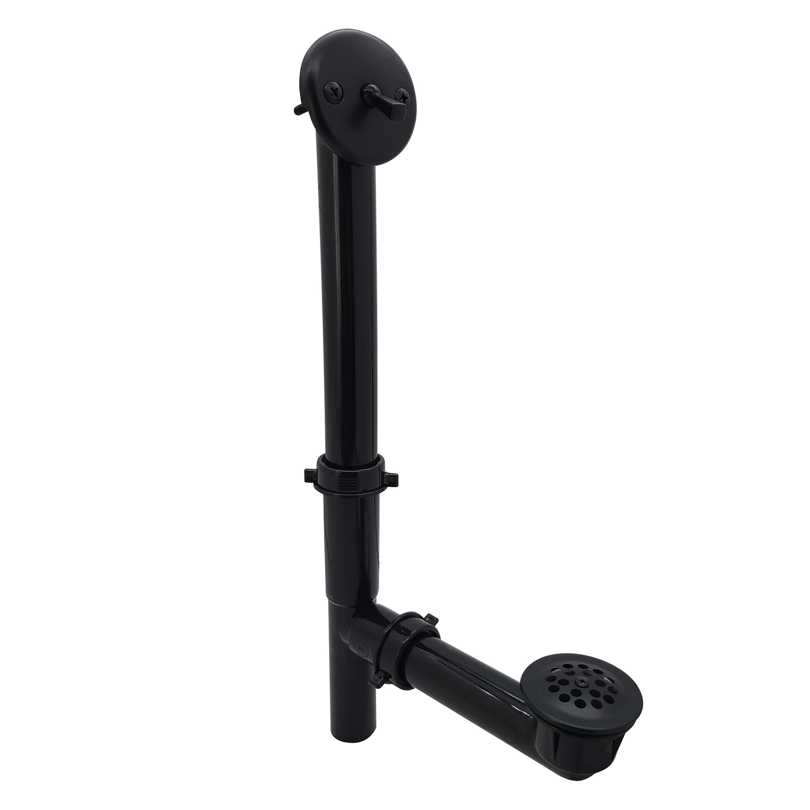 Westbrass 592144-62 Black 1-1/2″ Tubular Trip Lever Bath Waste Drain Kit, Mat…