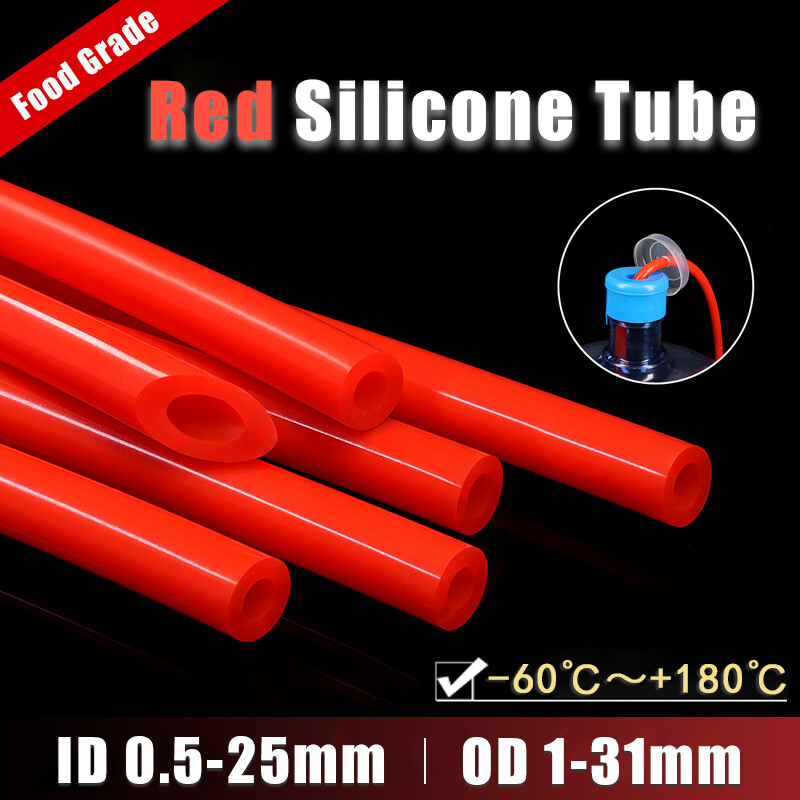 Red Silicone Tube Food Grade Beer Milk Flexible Hose Pipe Soft Rubber 0.5mm-25mm