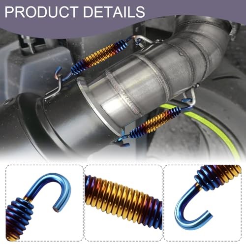 2PCS Motorcycle Exhaust Springs, 58mm Stainless Steel Motorcycle Colorful