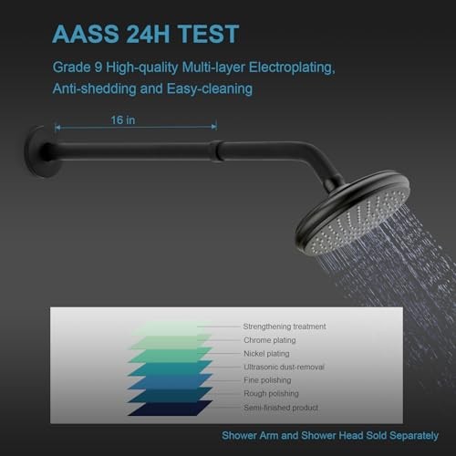 Shower Head Extension Arm Shower Arm Extension Shower Head Matte Black 16 in