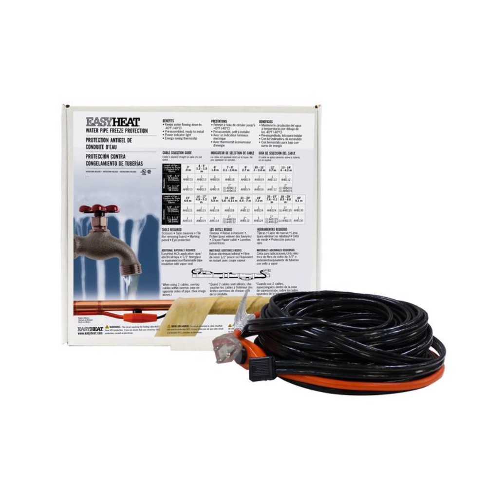 Easy Heat AHB115A 105W Electric Water Pipe Freeze Protect Heating Cable 15 ft.