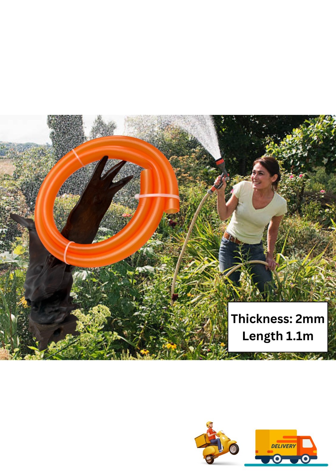Flexible Rubber Toilet & Garden Water Supply Hose 1.1m – Leak-Proof Inlet Pipe.