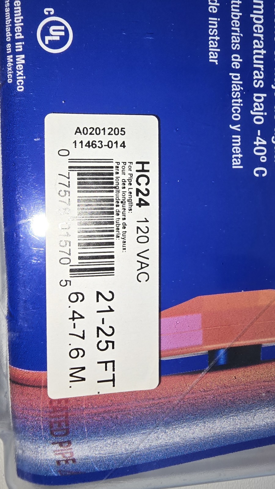 Frost King Electric Water Pipe Heat Cable 21-25ft HC24