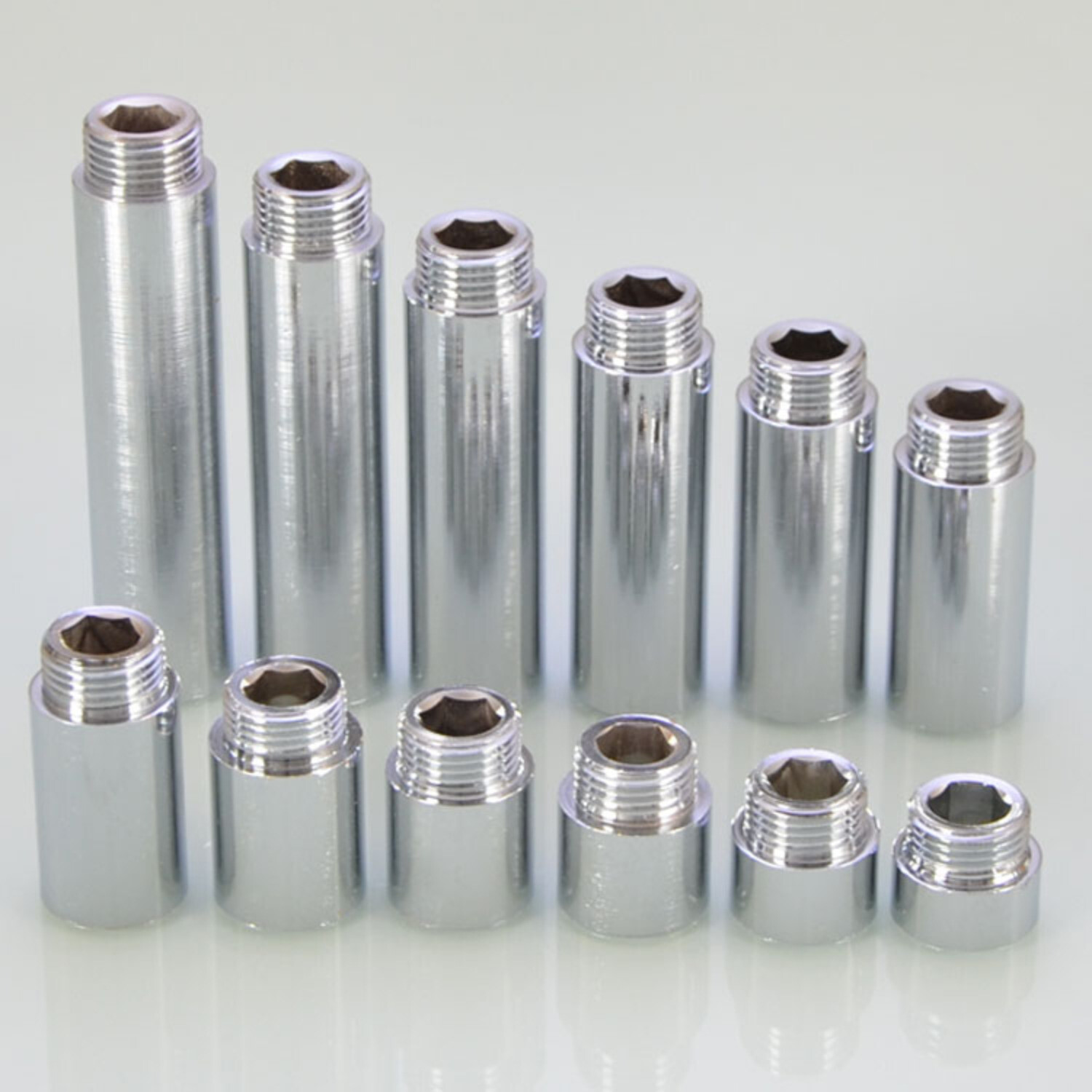 1/2″ BSP Extension Pipe Female x Male Chrome Plated Brass Length 10mm to 500mm