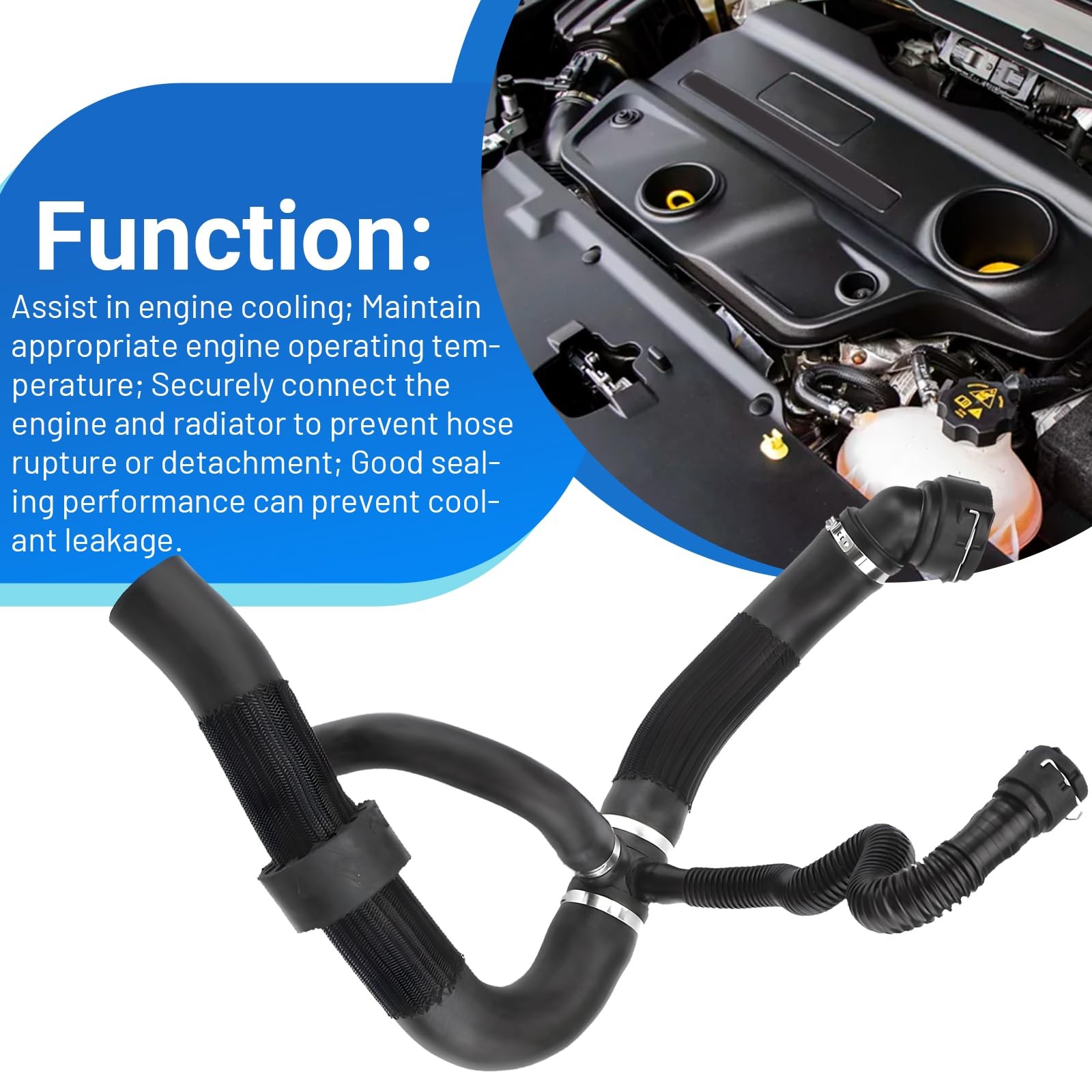 Engine Radiator Outlet Water Distribution Hose for 2017-2022 Jeep Compass 2.4L