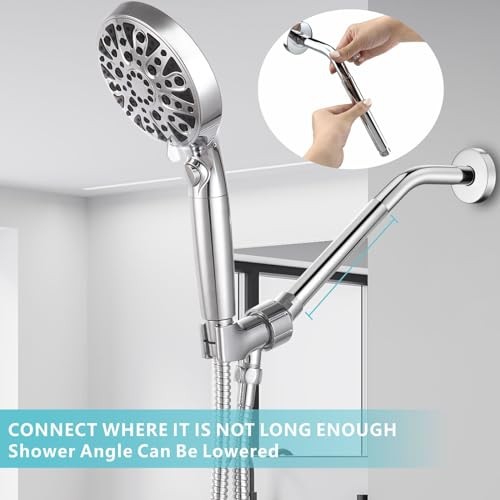Shower Extension Arm, Solid Stainless Steel Shower Pipe Extension Chrome 4 Inch