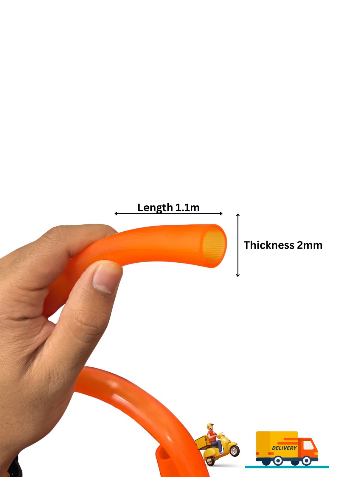 Flexible Rubber Toilet & Garden Water Supply Hose 1.1m – Leak-Proof Inlet Pipe.