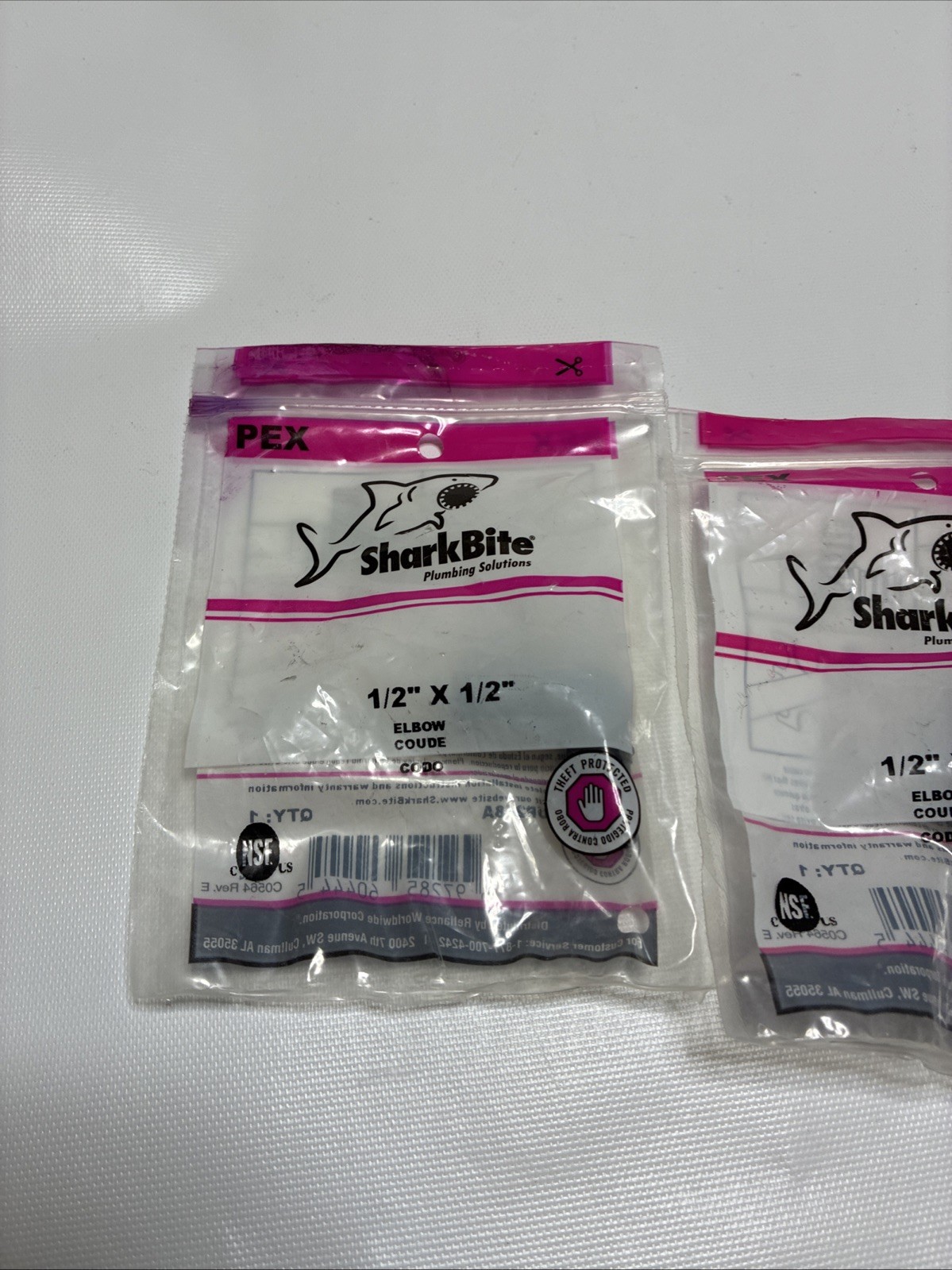 SharkBite UP248A Cash Acme 1/2″ x 1/2″ Elbow Coupler , Lot of 2