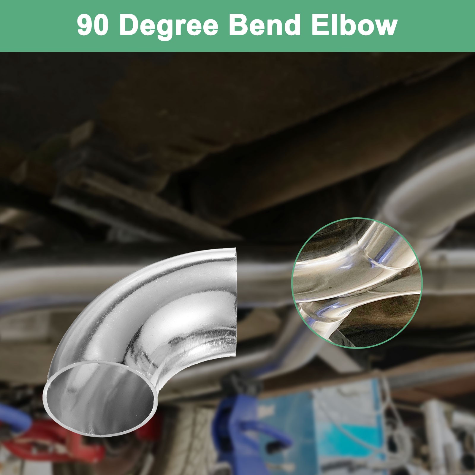 2-Pack OD 1.5 Inch 90 Degree Mandrel Bend Elbow, Thicken 1.5 mm Height 64 mm