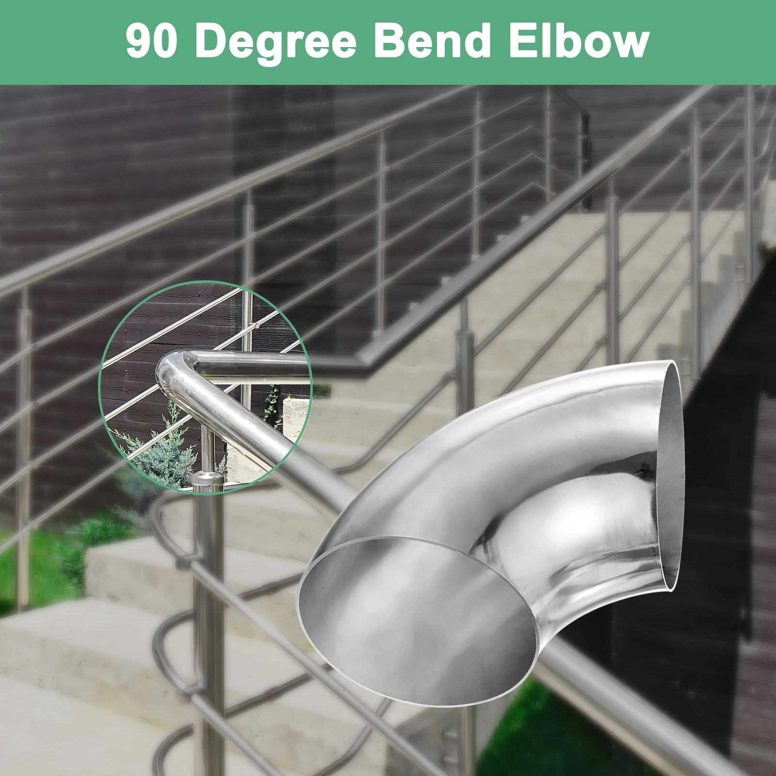 OD 4 Inch 90 Degree Mandrel Bend Elbow, Thicken 1.5 mm Height 146 mm