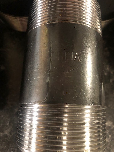 6 pc 2″ Diameter NPT Black Pipe x 4″ Long Pipe Nipple Schedule 40 NEW