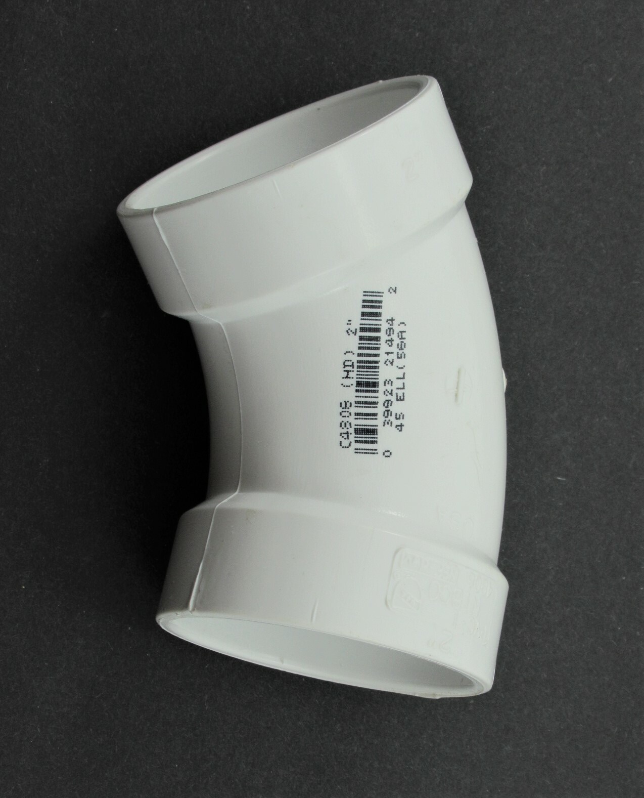 LOT OF 2 – NIBCO 2 in. PVC 45-Degree Hub x Hub Elbow Pipe Fittings C4808HD2