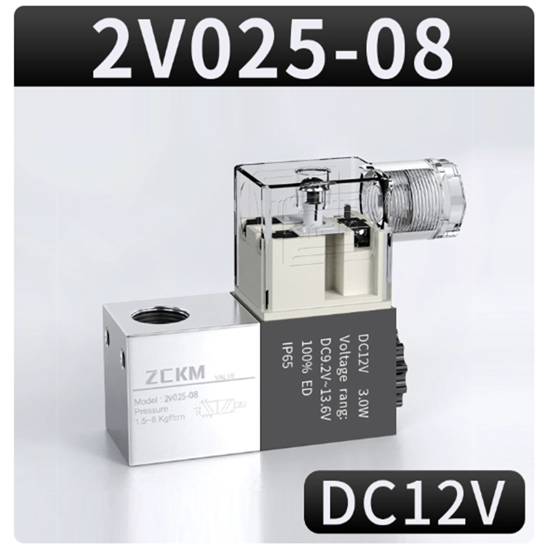 2V025-08 Pneumatic Air Solenoid Valve 2 Way 2 Position 12V 24V 220V + Fittings