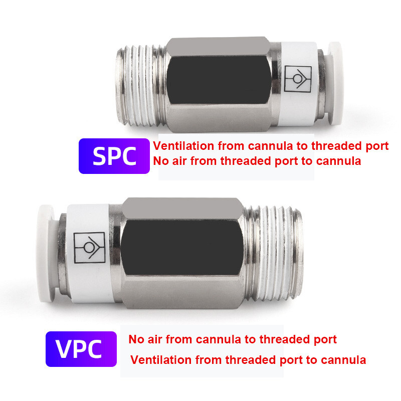 4-12mm Pneumatic Check Valve Non Return Valve Male Thread Metric Push In Fitting