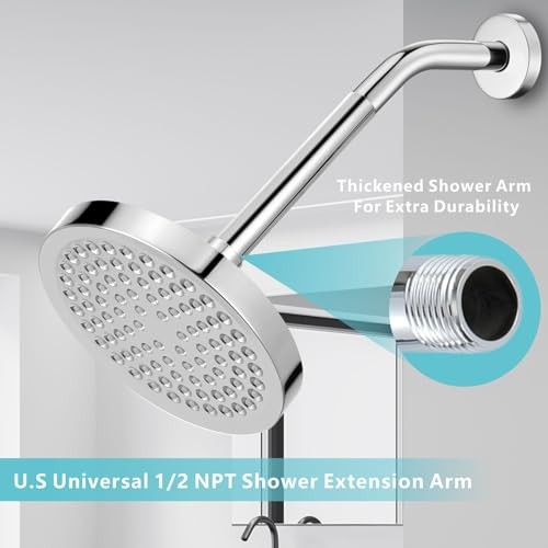 Shower Extension Arm, Solid Stainless Steel Shower Pipe Extension Chrome 4 Inch