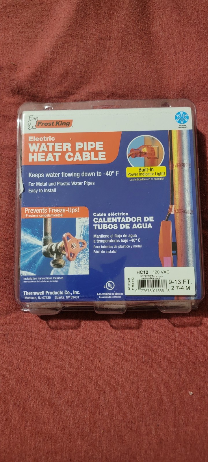 2 Frost King Electric Water Pipe Heat Cable 12 Ft HC12 120VAC