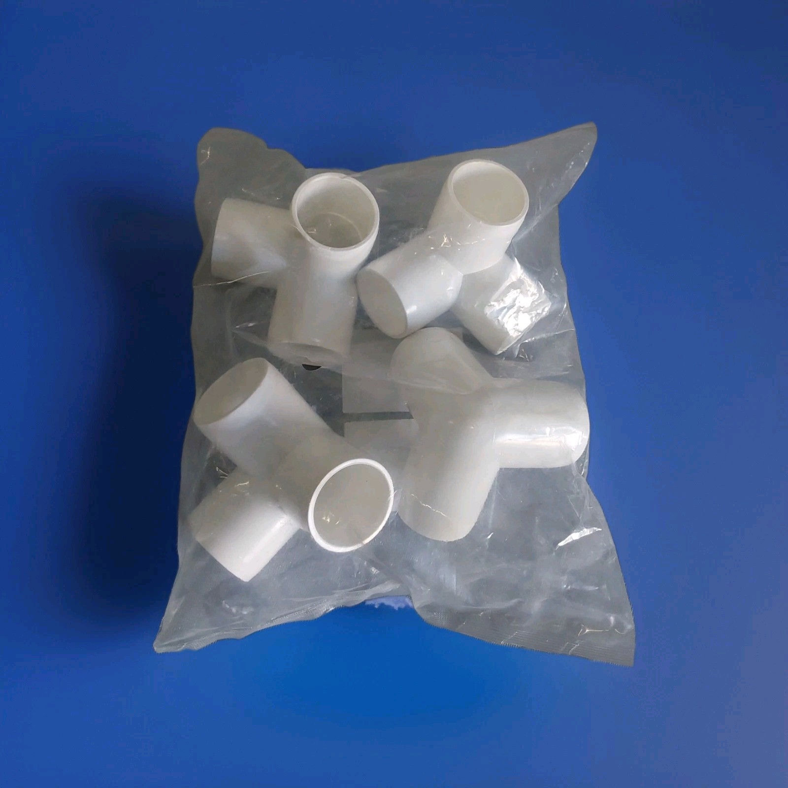 3 Way PVC Pipe Fittings PVC Elbow Corner Side Outlet Tee 1″ Inch 4pcs White