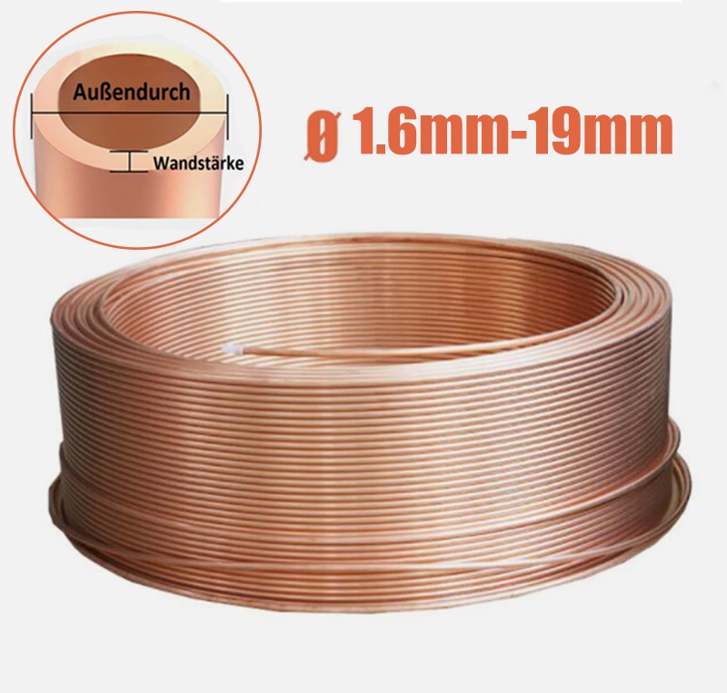 Copper Tube Ring Soft Copper Tube Ø 1.6mm to 19mm Water Heating Gas Copper Tube