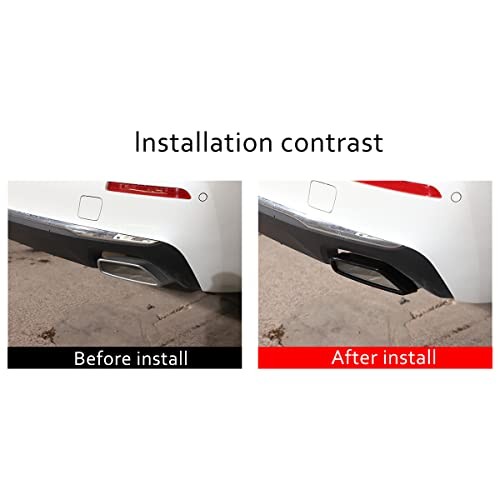 Stainless Steel Pipe Throat Exhaust Outputs Tail Frame Trim Cover 2Pcs Black