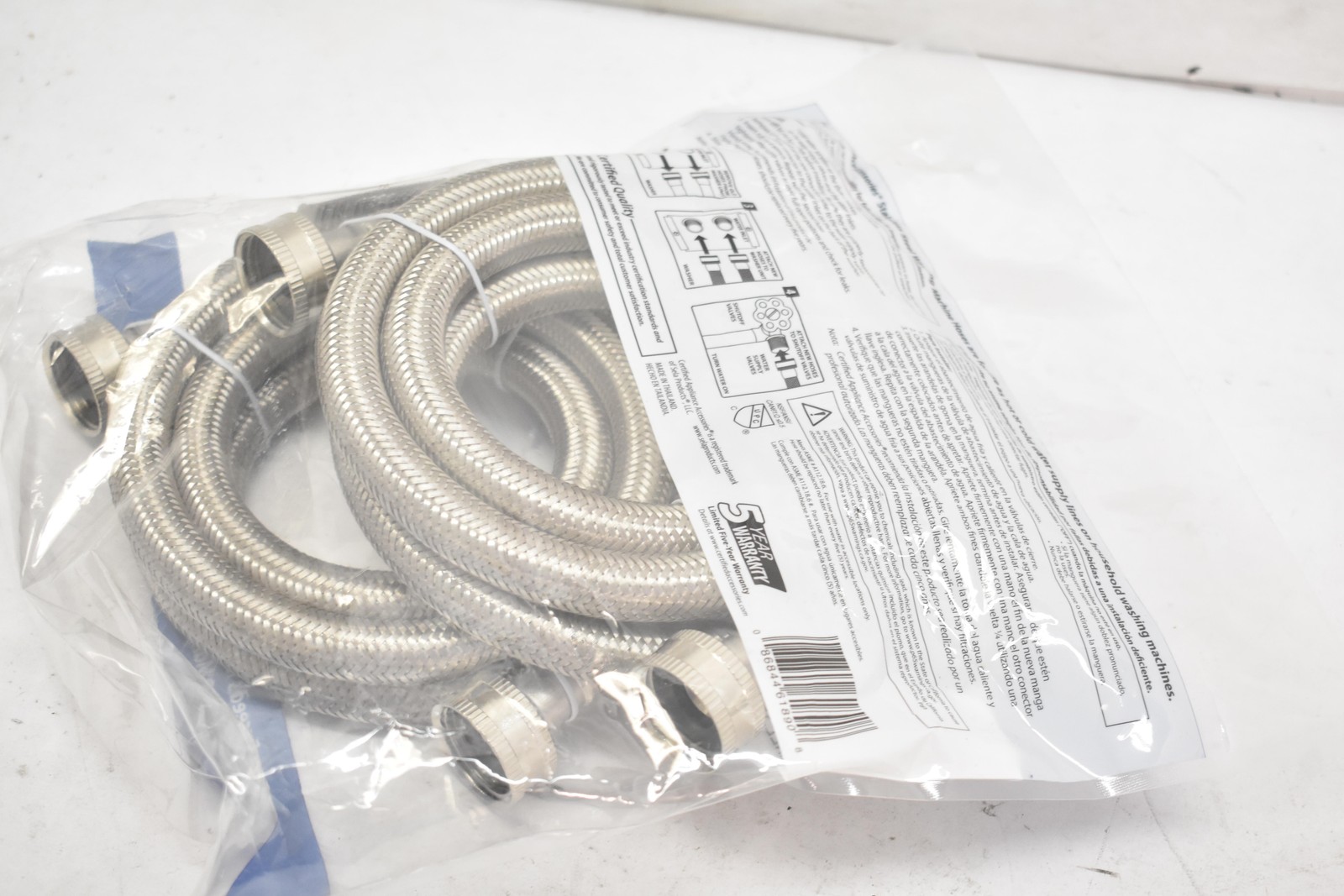 2 Pack Certified Appliance Accessories Washing Machine Hoses 6 Ft Stainless