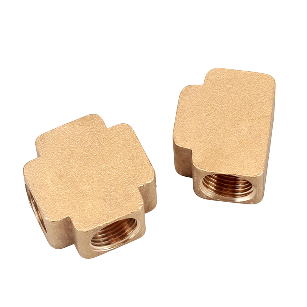 1/8″ 1/4″ 3/8″ BSP Female Brass Tee 3 Ways / Cross 4 Ways Pipe Fitting Connector