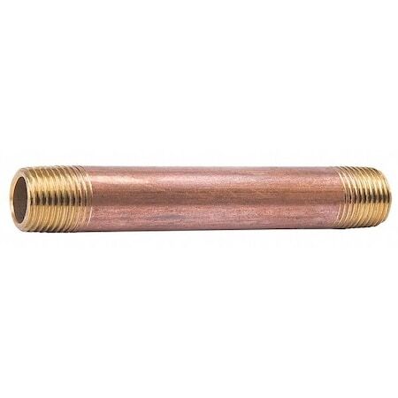 Zoro Select 463-100 1/2″ Mnpt X 10″ Tbe Red Brass Pipe Nipple Sch 40