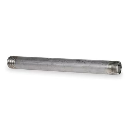 Zoro Select T6bna14 1/8″ Mnpt X 9″ Tbe Stainless Steel Pipe Nipple Sch 40,,