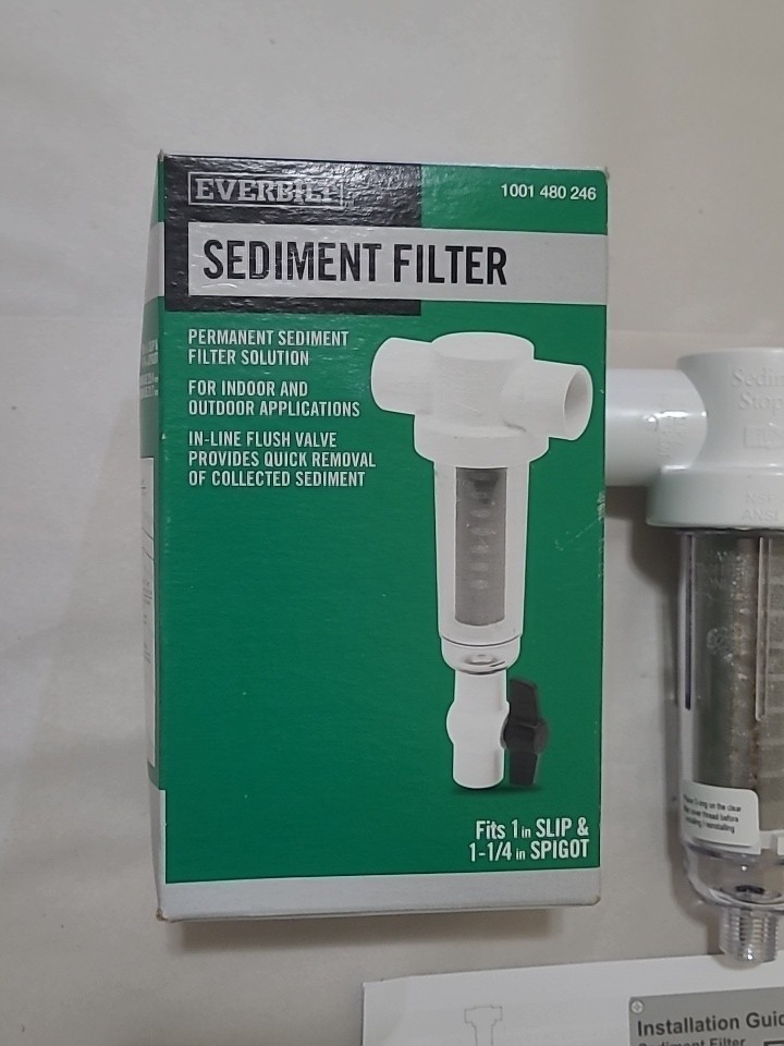 Everbilt Sediment Filter . Fits 1″ Slip & 1-1/4″ Spigot . Free Shipping .