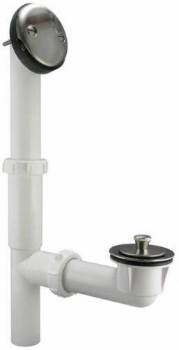 Plumb Pak 1.5-in Brushed Nickel Roller Ball Drain with PVC Pipe