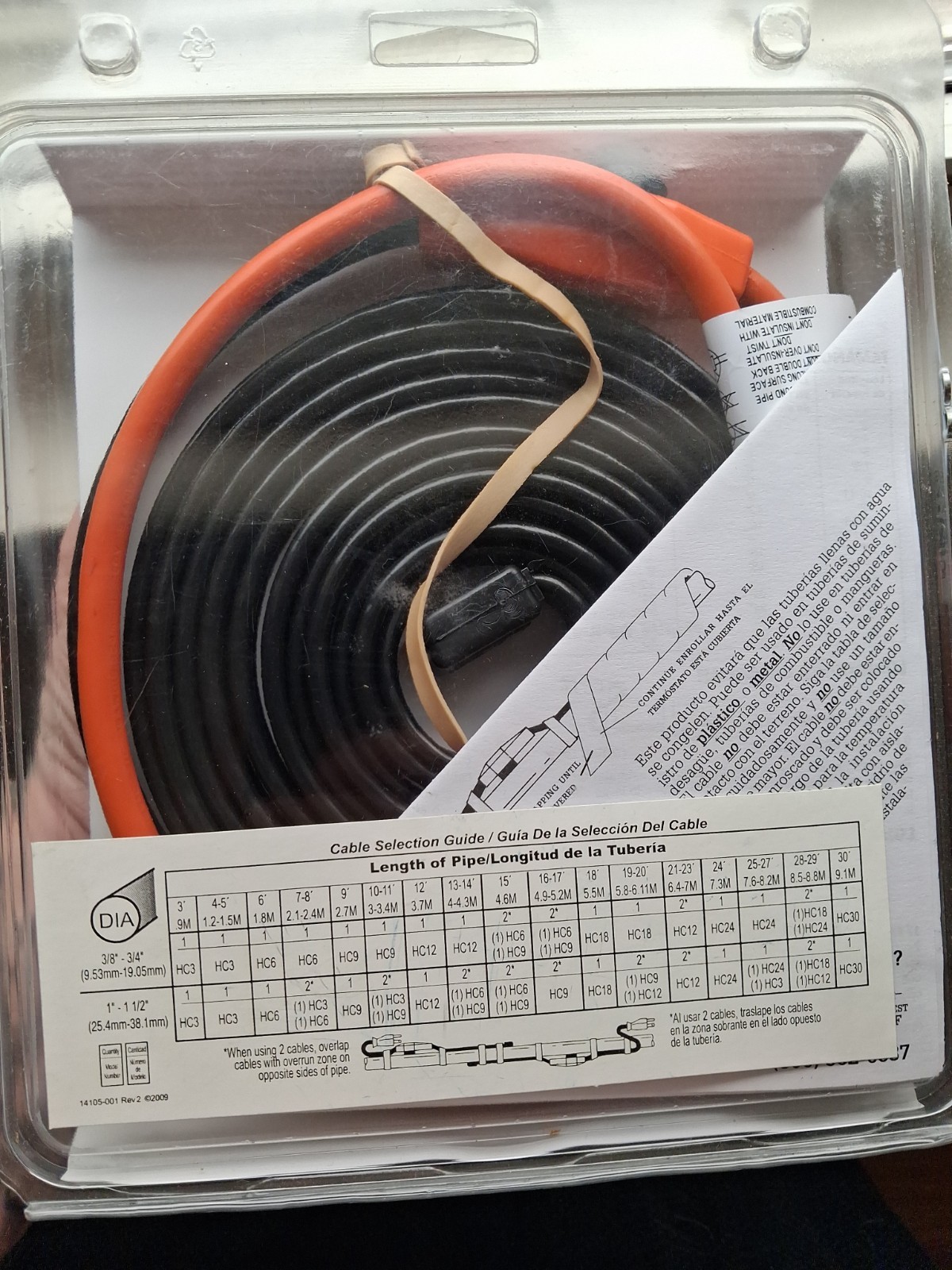 Thermwell Frost King Electric Water Pipe Heat Cable HC12 120VAC 12 FT