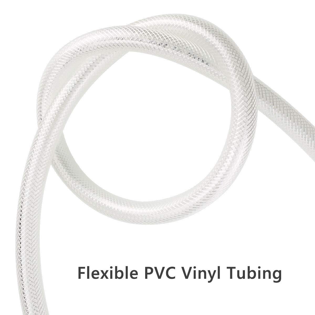 1/2″ Id X 3/4″ Od – 10 Ft High Pressure Braided Clear Pvc Vinyl Tubing